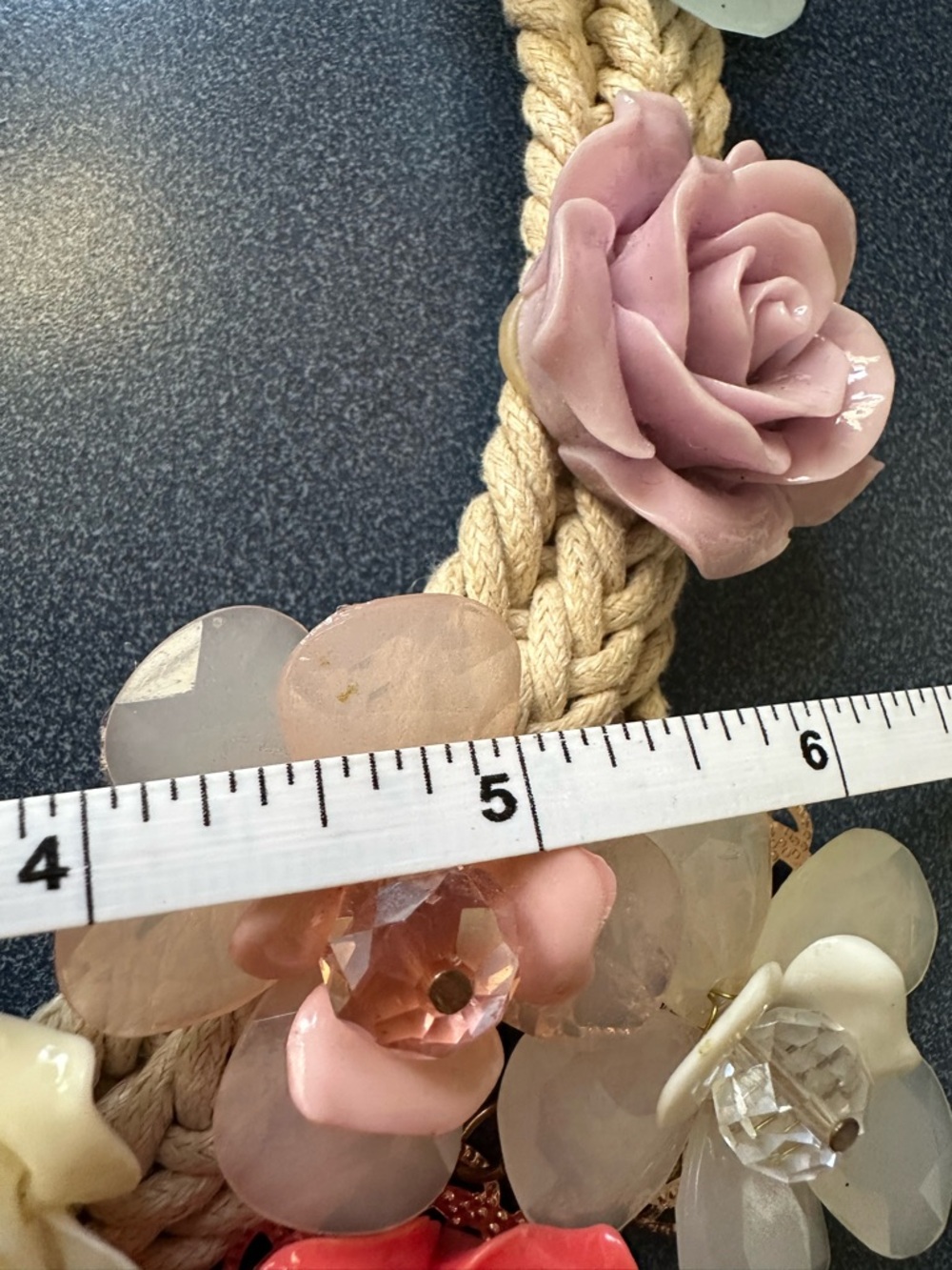 Multi Color Spring Floral Braided Rope Gold Lobster Claw Clasp Statement Necklac - Picture 14 of 17